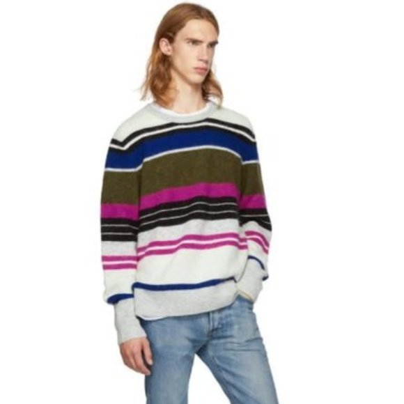 Frame Denim Other - Frame Multicolor Multistripe Fuzzy Sweater